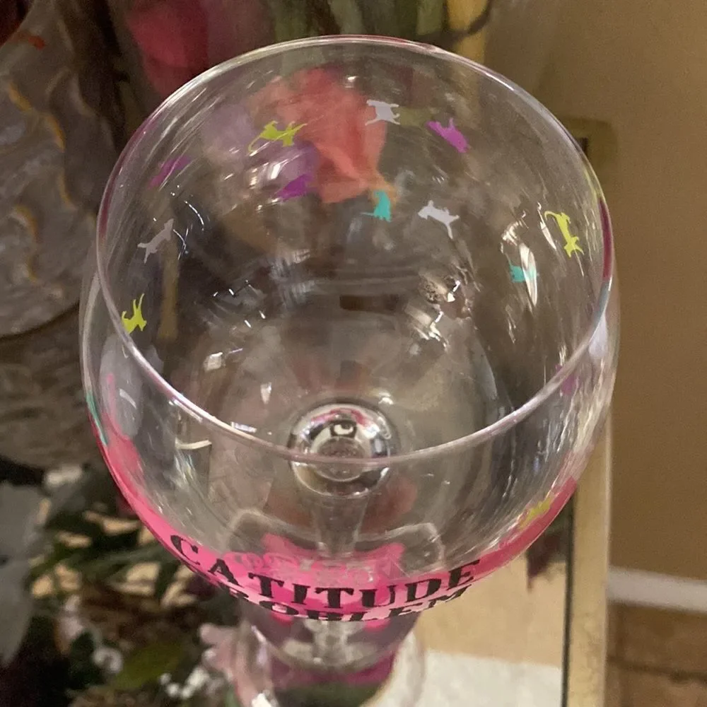 CATITUDE PROBLEM WINE GLASS‎